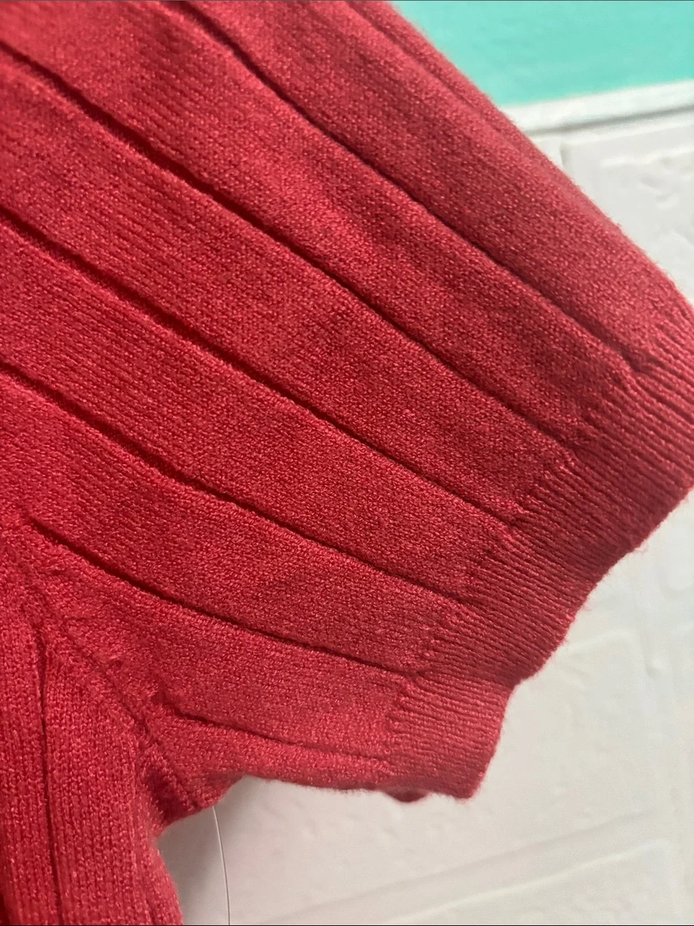 Market & Spruce Ribbed Short-Sleeve Top - Brick Red